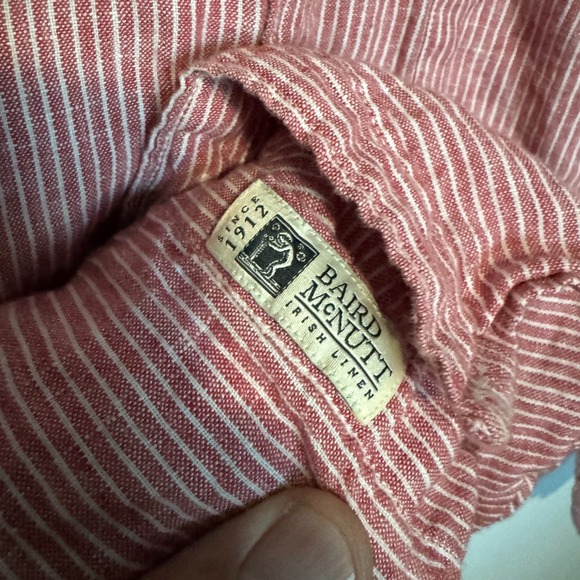 J Crew Baird McNutt Shirt Mens Large Stripe 100% Linen Long Sleeve Slim Fit - Picture 4 of 9